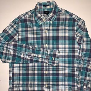 J Crew Slim Fit Button Down Plaid Shirt